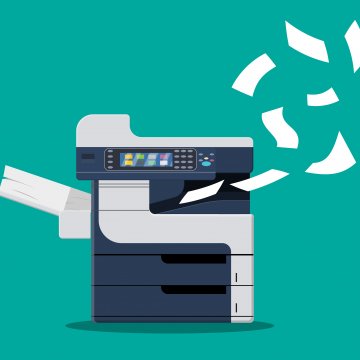 Cartoon image of old fax machine